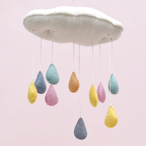 Tara Treasures Cot Mobile - Cloud 3D Pastel with Raindrops