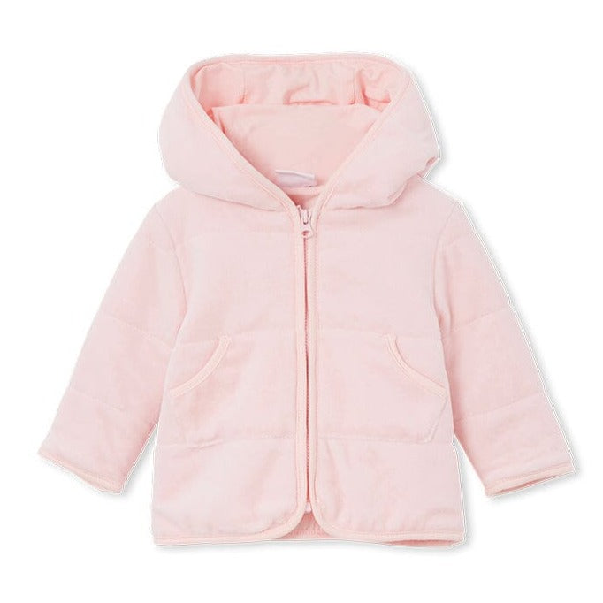 Pastel Pink Velour Baby Jacket Jacket Milky 