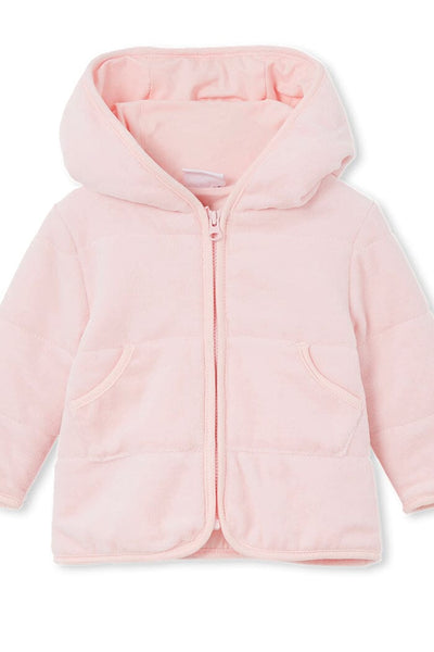 Pastel Pink Velour Baby Jacket Jacket Milky 