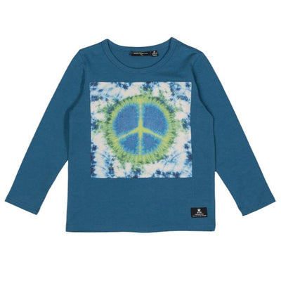 Peace Out LS T-Shirt - Blue Long Sleeve T-Shirt Rock Your Baby 