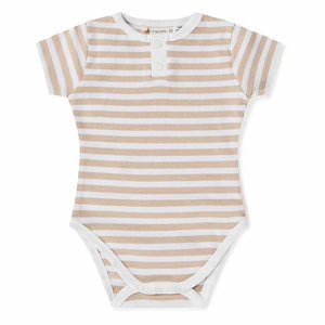 Snuggle Hunny - Organic Short Sleeve Bodysuit - Pebble Stripe