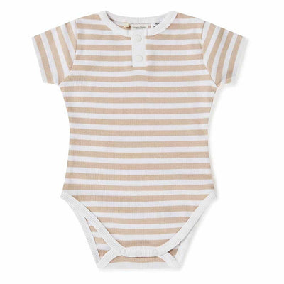 Pebble Stripe Short Sleeve Bodysuit Bodysuit Snuggle Hunny Kids 