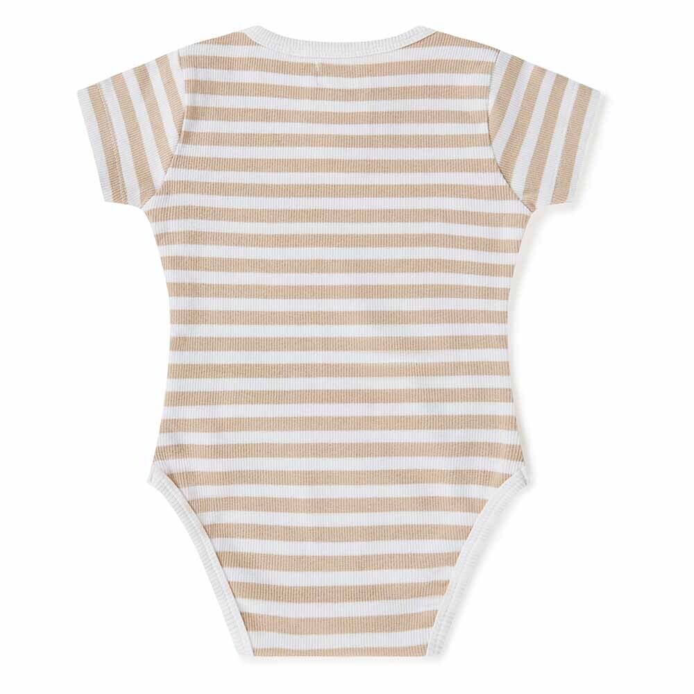 Pebble Stripe Short Sleeve Bodysuit Bodysuit Snuggle Hunny Kids 