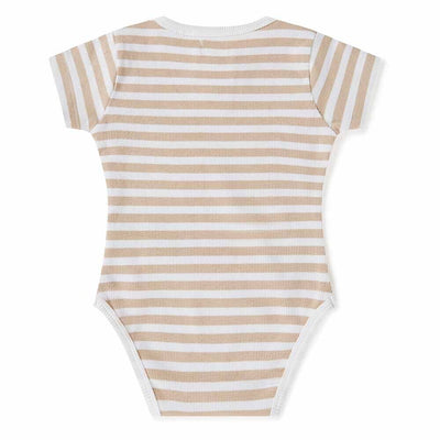 Pebble Stripe Short Sleeve Bodysuit Bodysuit Snuggle Hunny Kids 