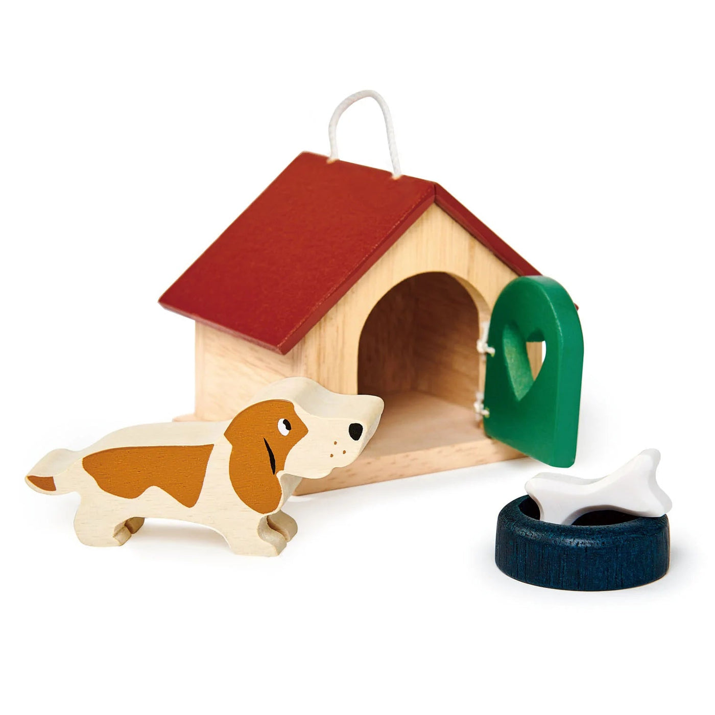 Pet Dog Kennel Set Wooden Toy Tender Leaf Toys 