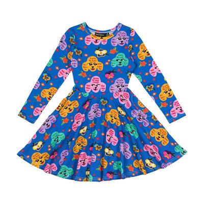 Poodles LS Waisted Dress Long Sleeve Dress Rock Your Baby 