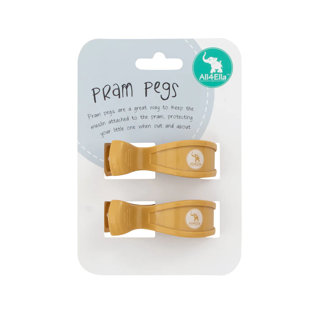 Pram Pegs - Mustard Pram Pegs All 4 Ella 