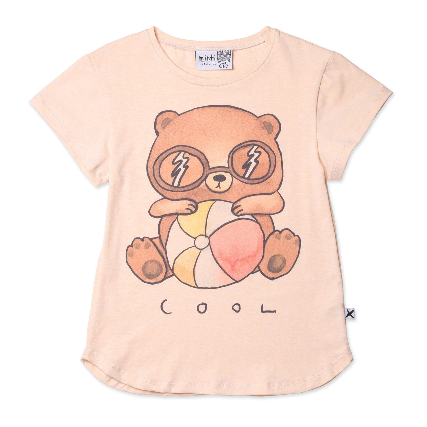 PRE ORDER Minti Cool Beach Bear Tee - Cream Marle Short Sleeve T-Shirt Minti 