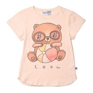 Minti Cool Beach Bear Tee - Cream Marle