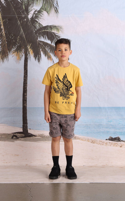 PREORDER Minti Be Free Tee - Dull Yellow Short Sleeve T-Shirt Minti 