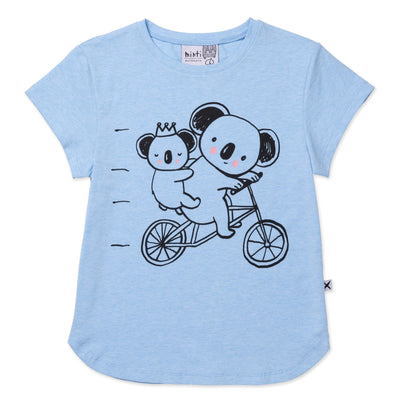 PREORDER Minti Biking Koalas Tee - Aqua Marle Short Sleeve T-Shirt Minti 