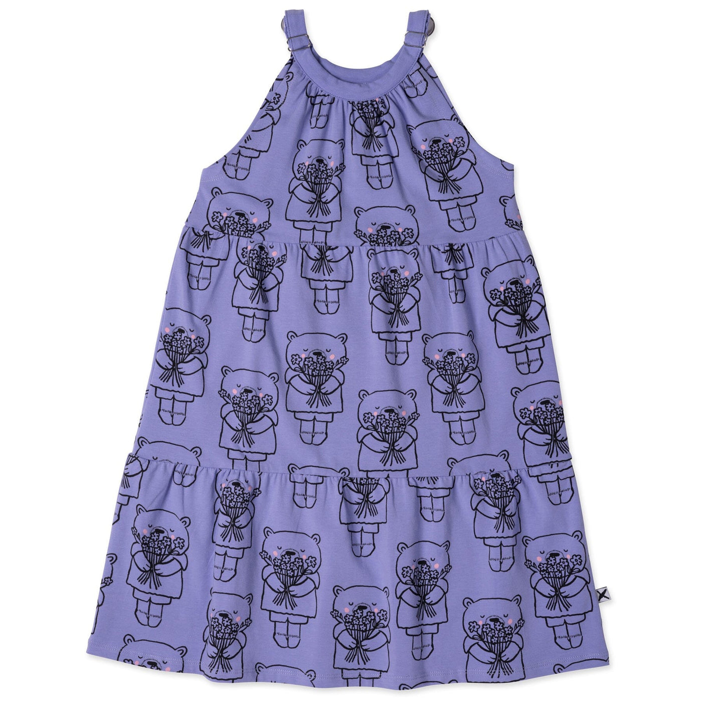 PREORDER Minti Bouquet Bear Dress - Purple Sleeveless Dress Minti 