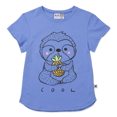 PREORDER Minti Cool Sloth Tee - Bright Cornflower Short Sleeve T-Shirt Minti 