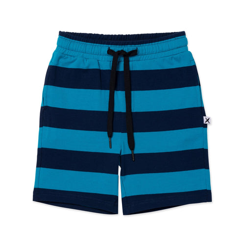 Minti Duo Short - Aqua/Navy Stripe