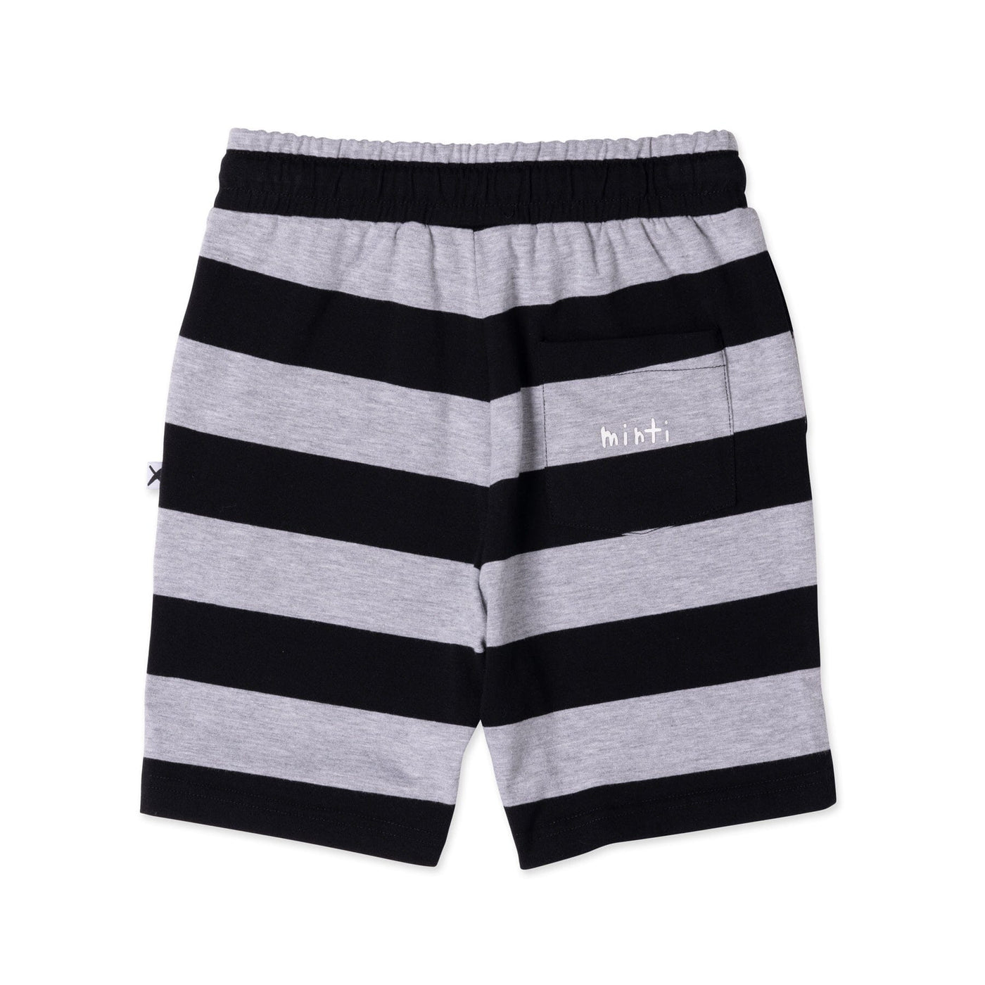 PREORDER Minti Duo Short - Black/Grey Marle Stripe Shorts Minti 