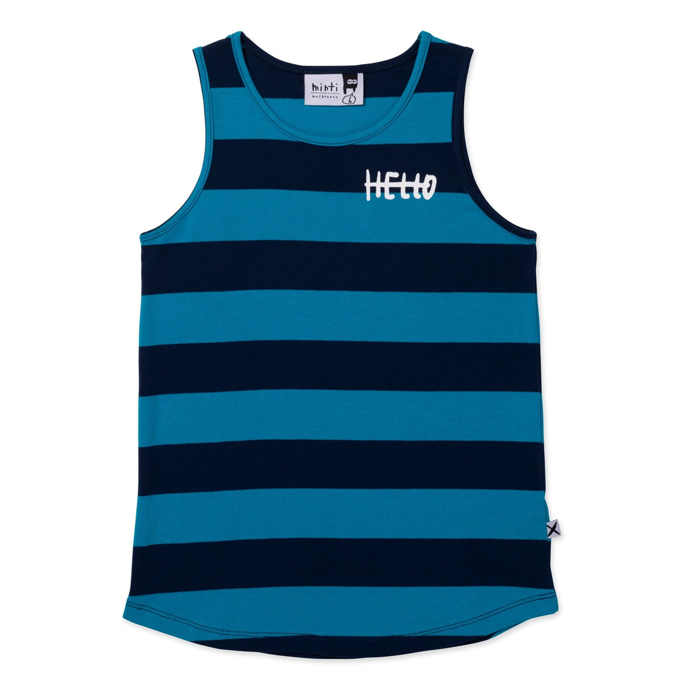 PREORDER Minti Duo Singlet - Aqua/Navy Stripe Singlet Minti 