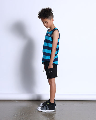 PREORDER Minti Duo Singlet - Aqua/Navy Stripe Singlet Minti 