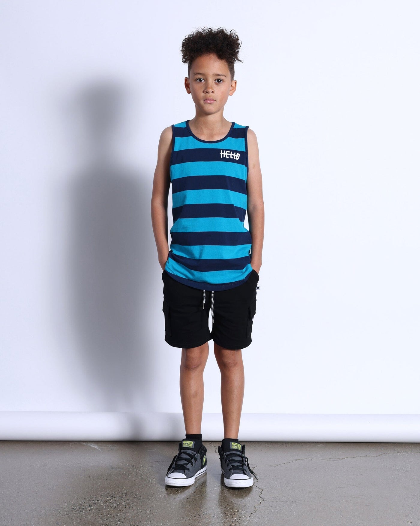 PREORDER Minti Duo Singlet - Aqua/Navy Stripe Singlet Minti 