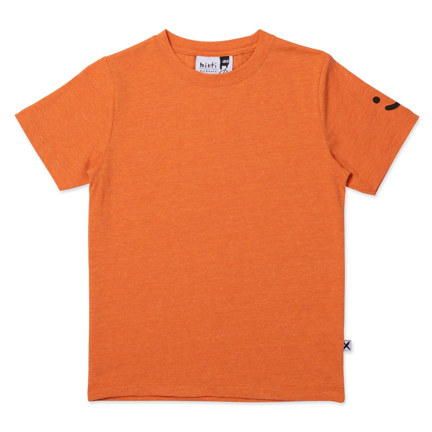 PREORDER Minti Happy Face Tee - Orange Marle Short Sleeve T-Shirt Minti 