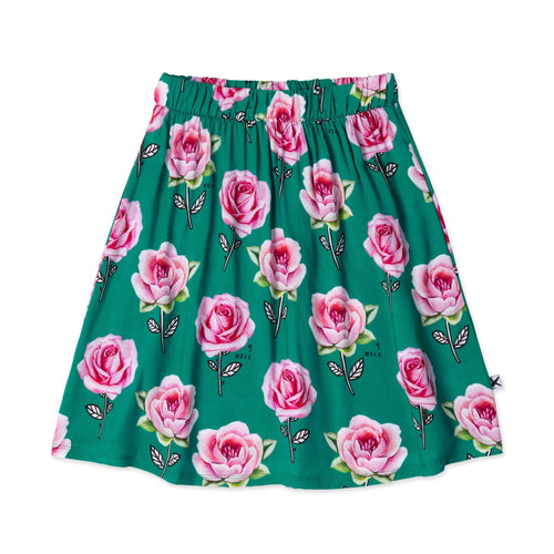 Minti Nice Flowers Woven Skirt - Kelly Green