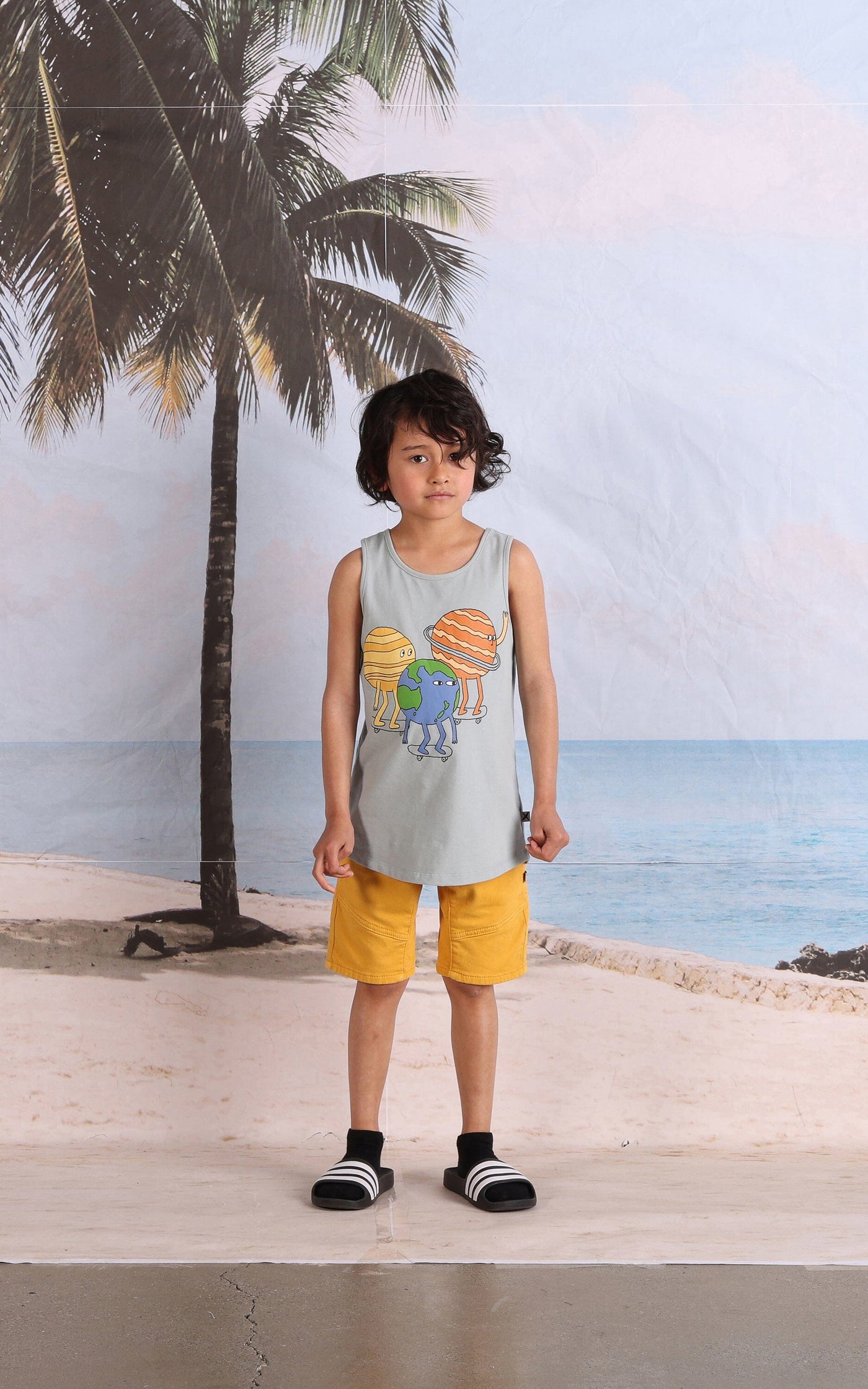 PREORDER Minti Planet Skaters Singlet - Sage Singlet Minti 