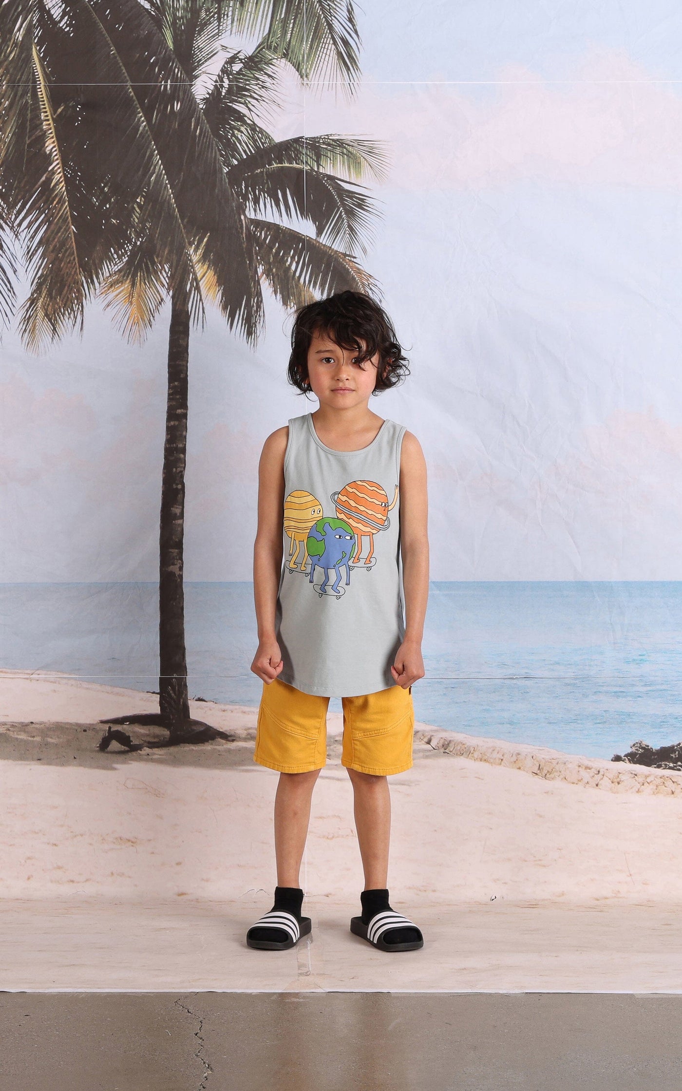 PREORDER Minti Planet Skaters Singlet - Sage Singlet Minti 