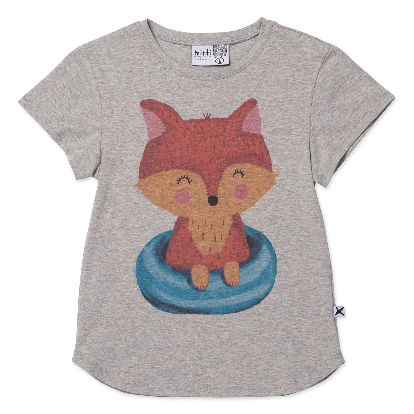 PREORDER Minti Poolside Fox Tee - Grey Marle Short Sleeve T-Shirt Minti 