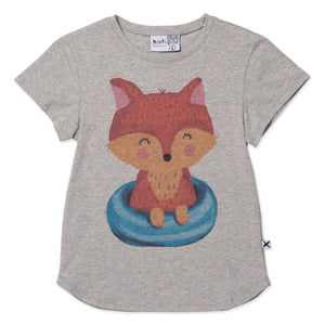 Minti Poolside Fox Tee - Grey Marle