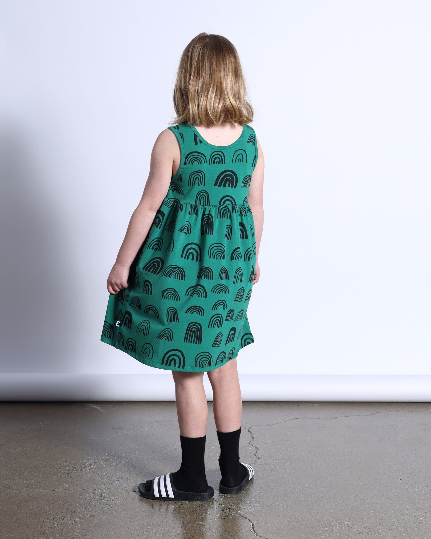 PREORDER Minti Rainbows Dress - Kelly Green Sleeveless Dress Minti 