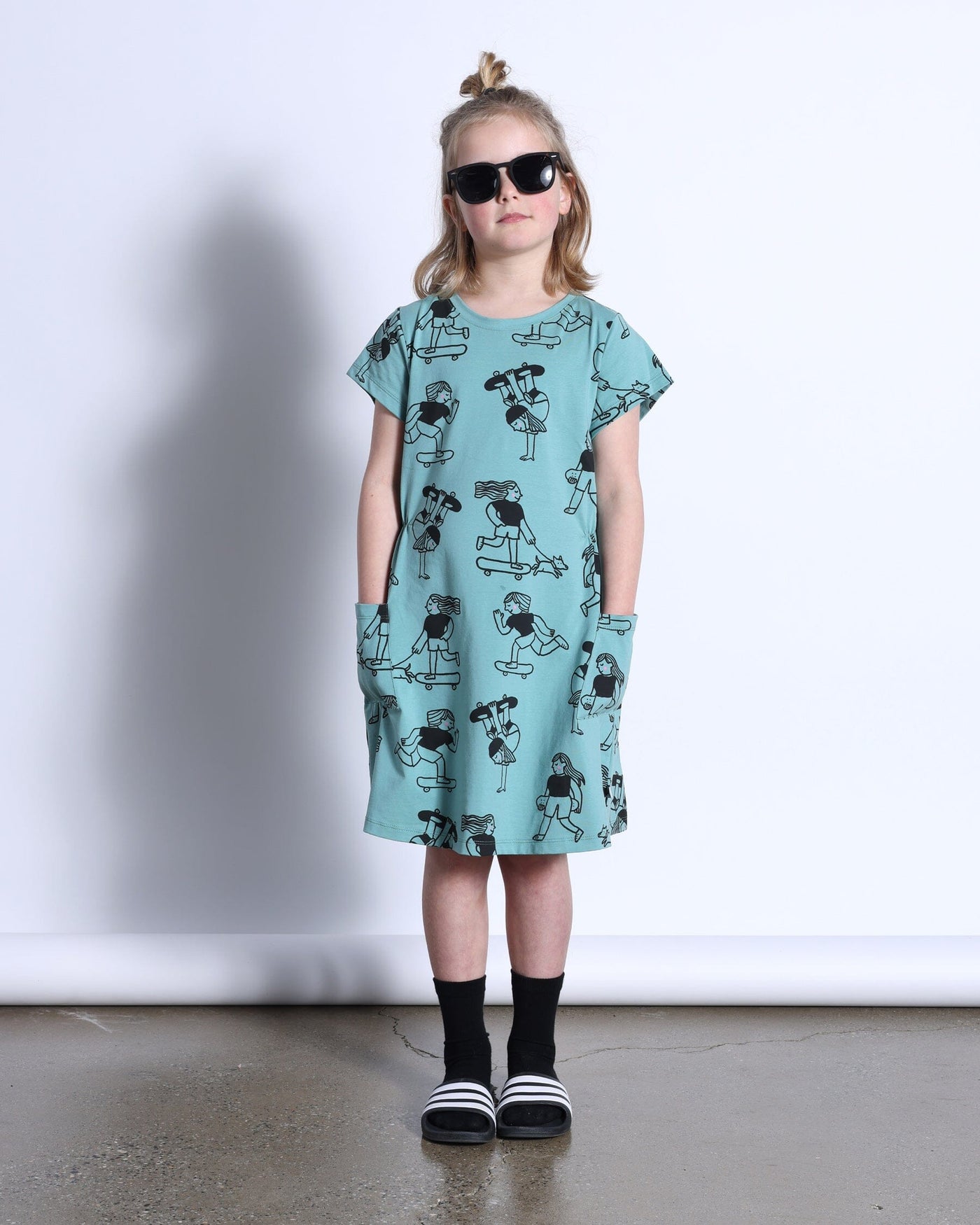 PREORDER Minti Skaters Dress - Emerald Short Sleeve Dress Minti 