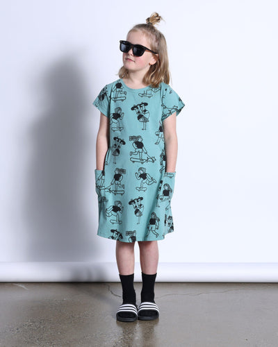 PREORDER Minti Skaters Dress - Emerald Short Sleeve Dress Minti 