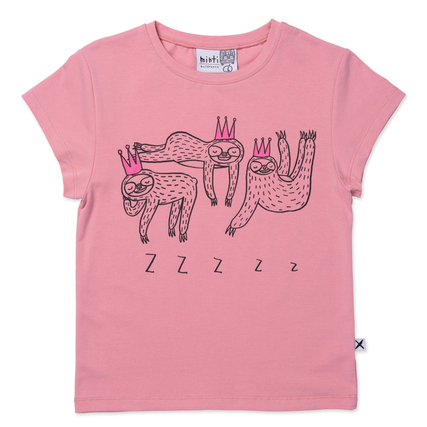 PREORDER Minti Sleepy Sloths Tee - Fuchsia Short Sleeve T-Shirt Minti 