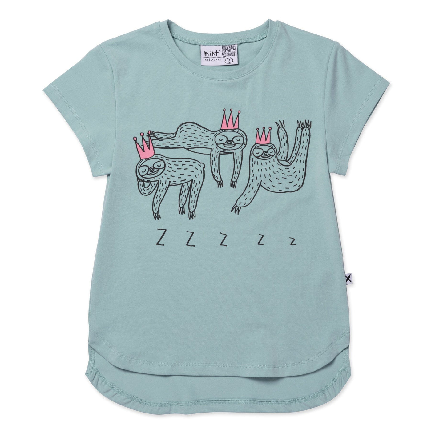 PREORDER Minti Sleepy Sloths Tee - Muted Green Short Sleeve T-Shirt Minti 