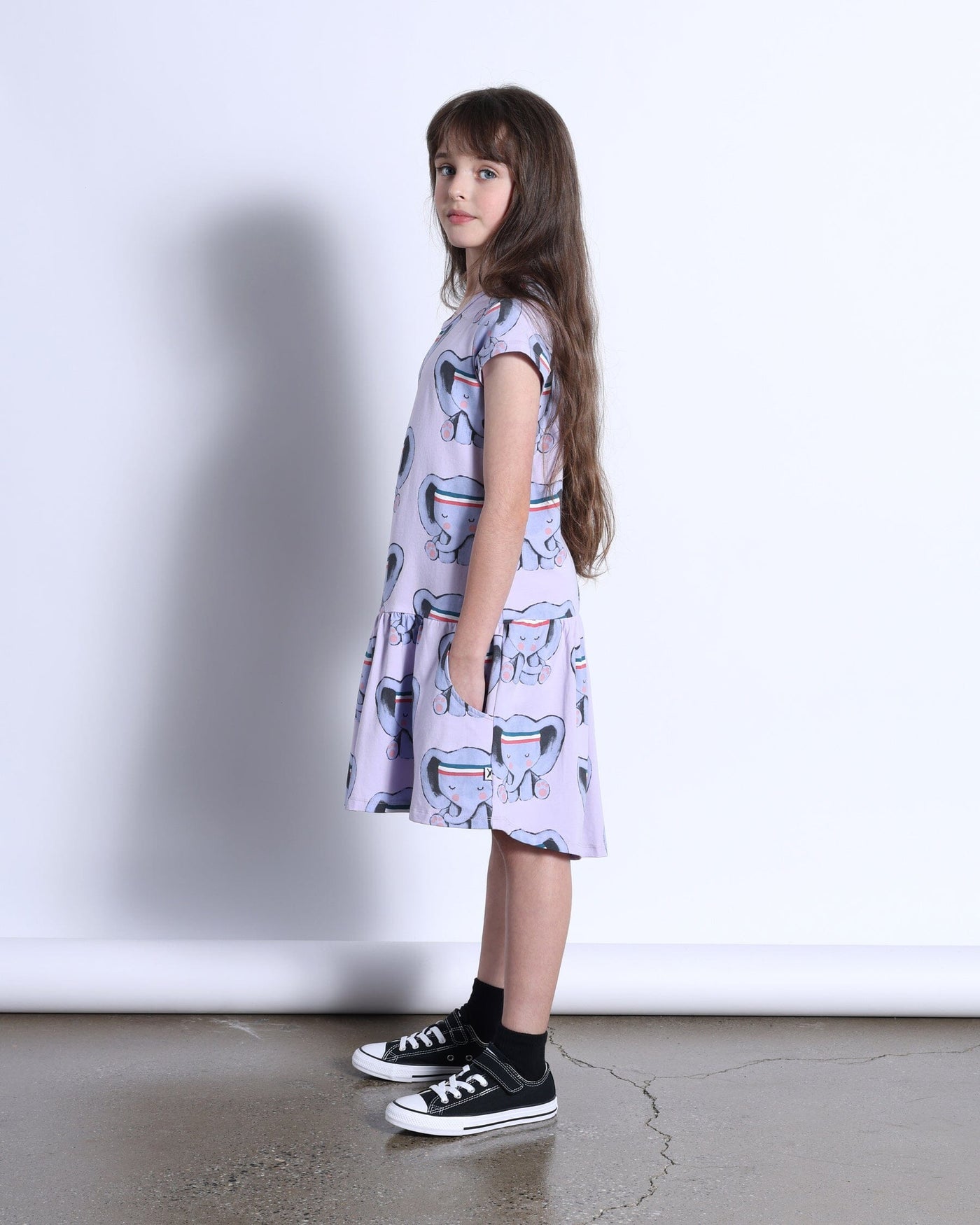 PREORDER Minti Sporty Elephant Dress - Lilac Short Sleeve Dress Minti 