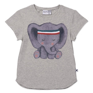 Minti Sporty Elephant Tee - Grey Marle