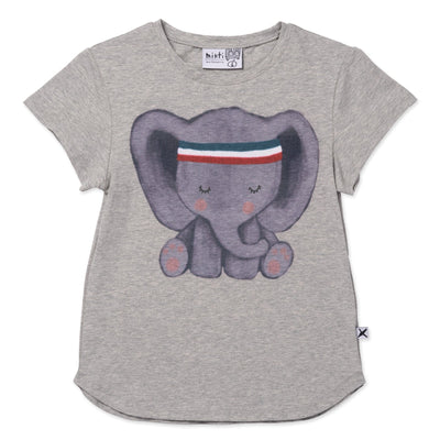 PREORDER Minti Sporty Elephant Tee - Grey Marle Short Sleeve T-Shirt Minti 