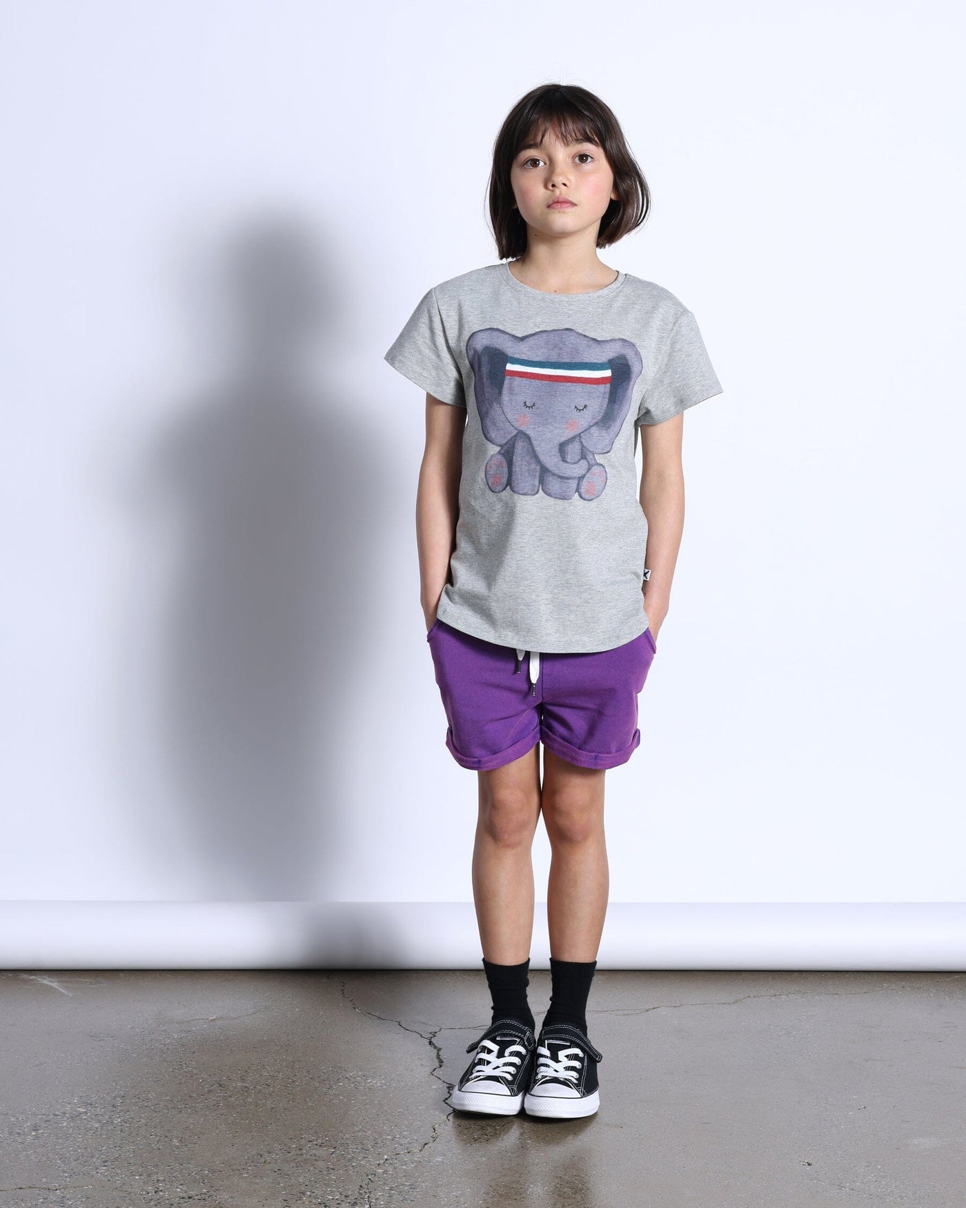 PREORDER Minti Sporty Elephant Tee - Grey Marle Short Sleeve T-Shirt Minti 