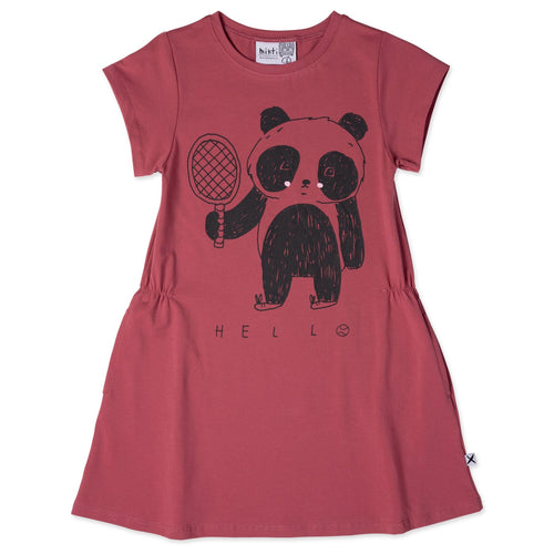 Minti Tennis Panda Dress - Rose