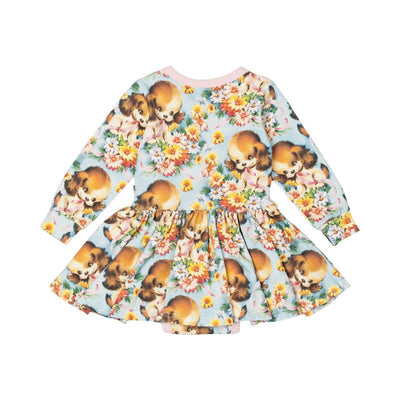 Puppy Love Baby Waisted Dress Long Sleeve Dress Rock Your Baby 