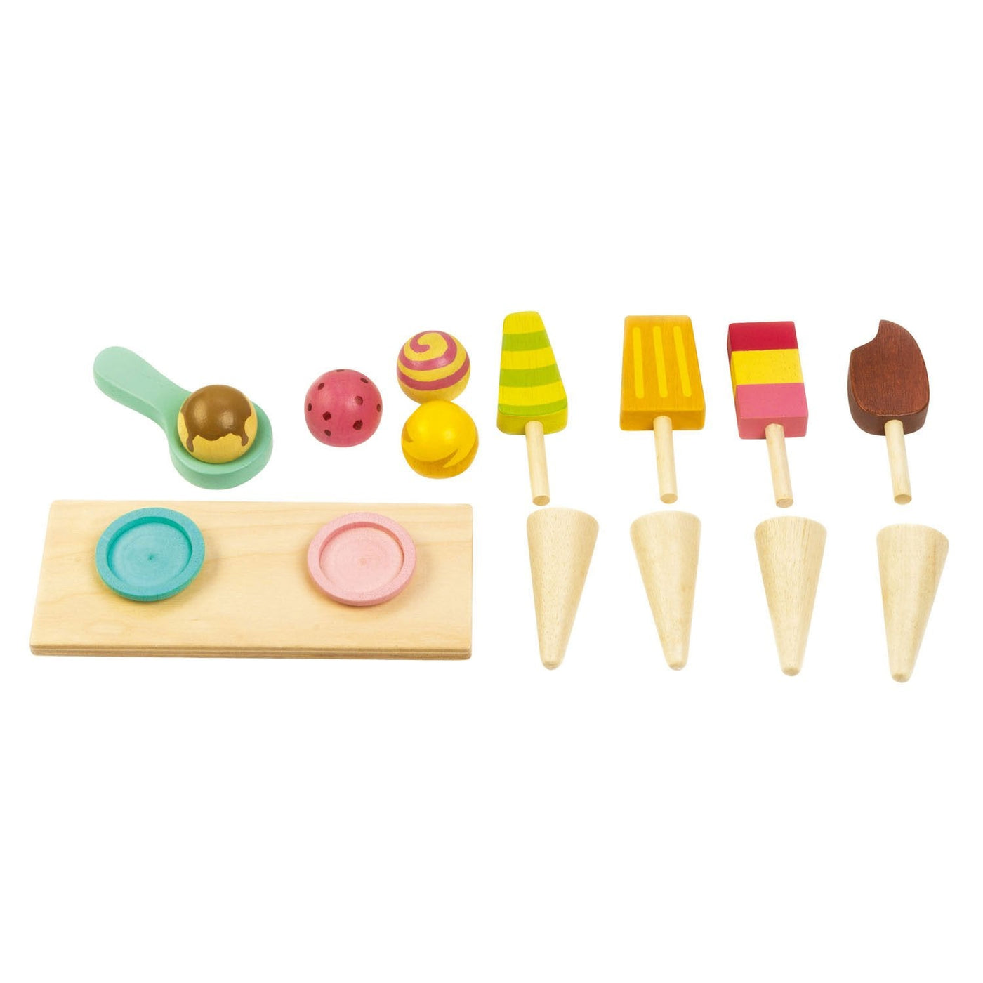 Push Along Ice Cream Cart Wooden Toy Tender Leaf Toys 