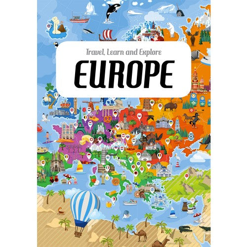 Puzzle & Book Set - Europe 210 Pcs Puzzle Sassi 