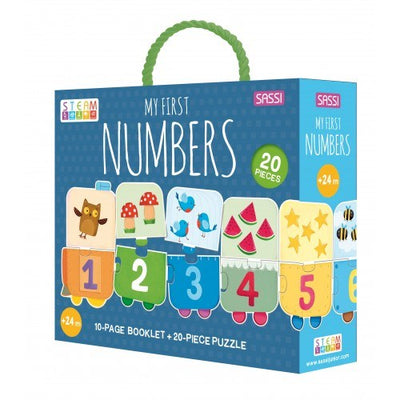 Puzzle & Book Set - My First Numbers 20 Pcs Puzzle Sassi 