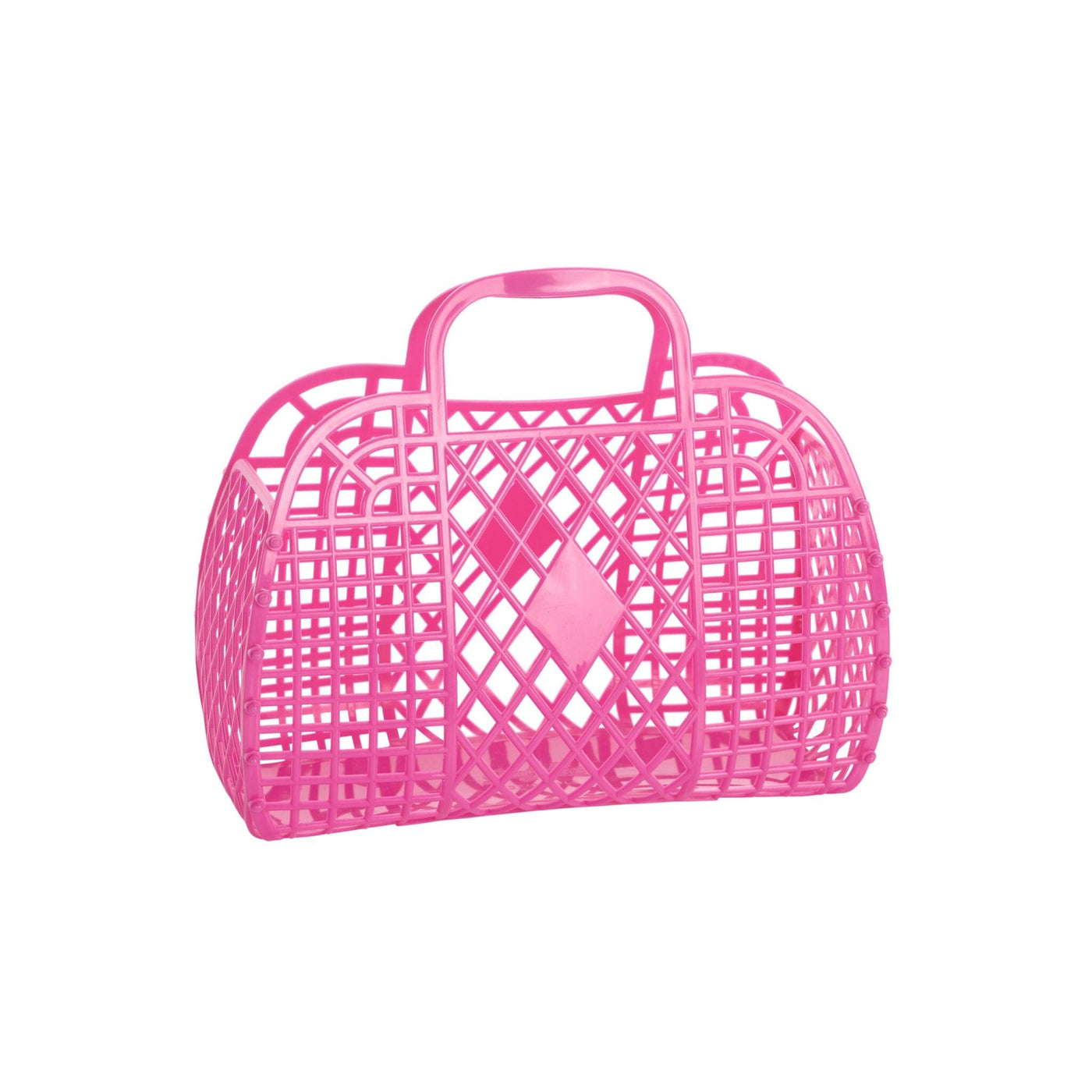 Retro Basket Small - Berry Pink Basket Sun Jellies 