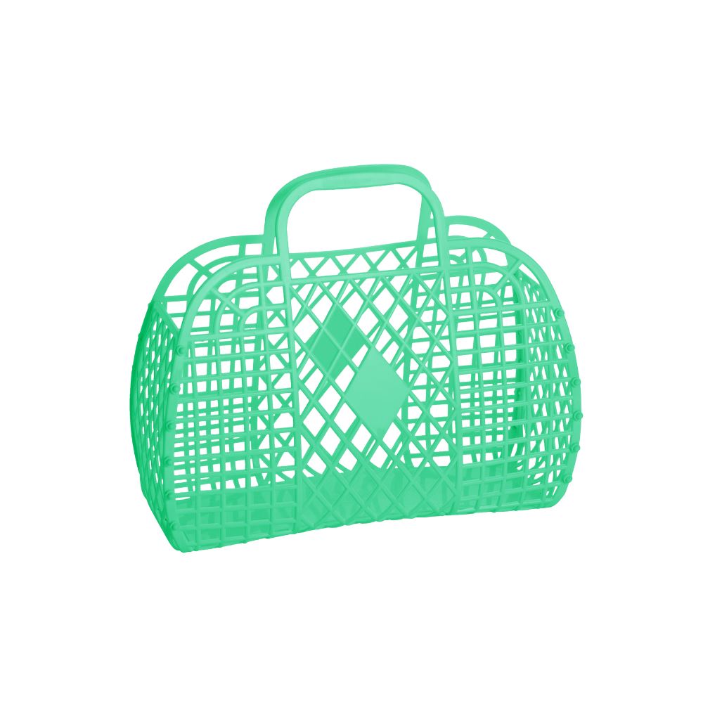 Retro Basket Small - Green Basket Sun Jellies 