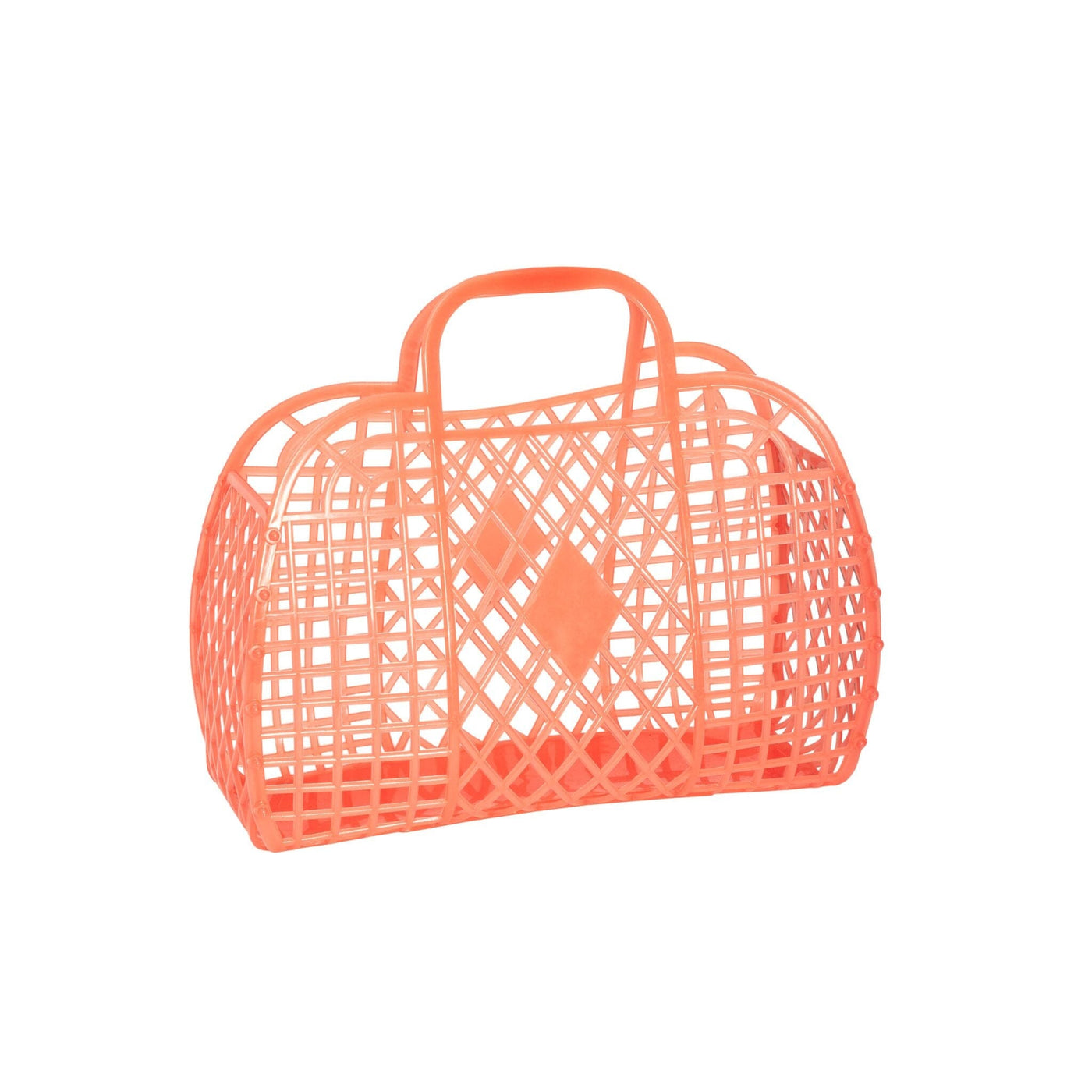 Retro Basket Small - Neon Orange Basket Sun Jellies 