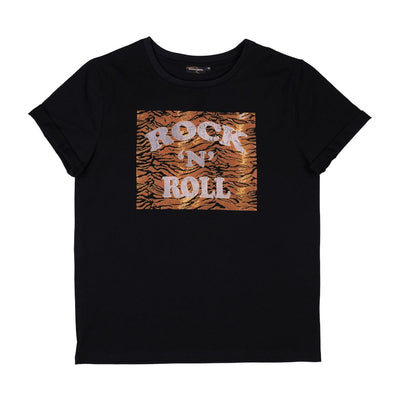 Rock N Roll Women's T-Shirt - Black Short Sleeve T-Shirt Rock Your Baby 