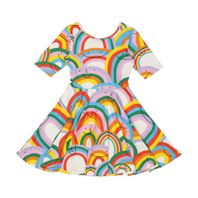 Rock Your Baby Happy Rainbows Mabel Dress Short Sleeve Dress Rock Your Baby 