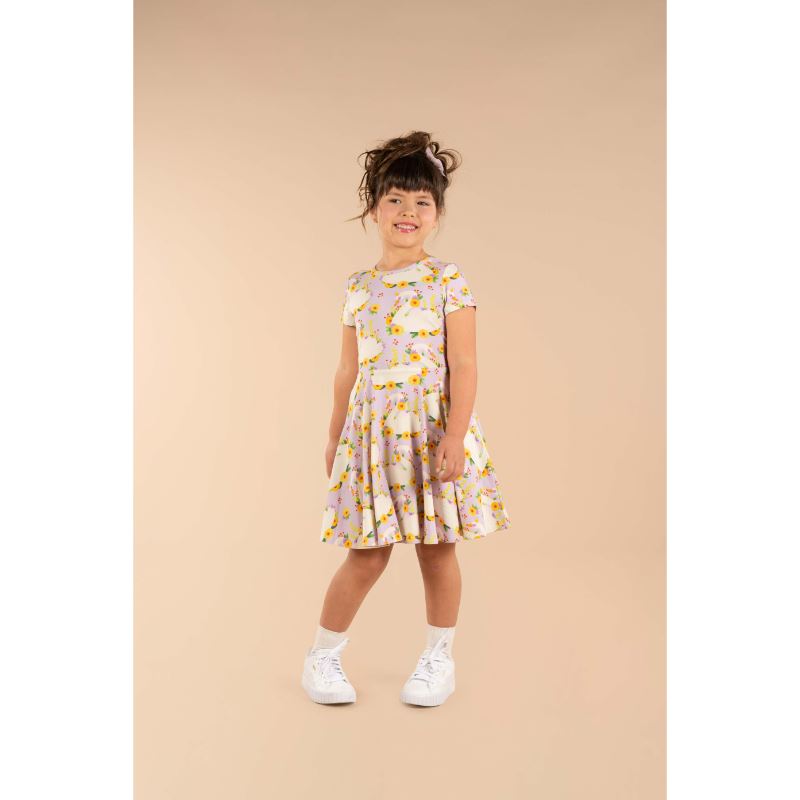 Rock Your Baby Princess Swan Waisted Dress Short Sleeve Dress Rock Your Baby 