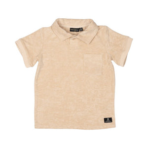 Rock Your Baby - Pumice Terry Towelling Polo T-Shirt