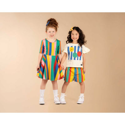 Rock Your Baby Rainbow Stripes Mabel Dress Short Sleeve Dress Rock Your Baby 